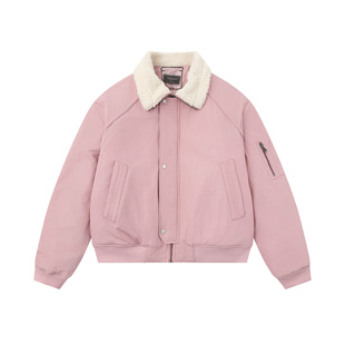 羊羔绒保暖翻领棉服 复古女棉衣女冬季 ahyala 美式