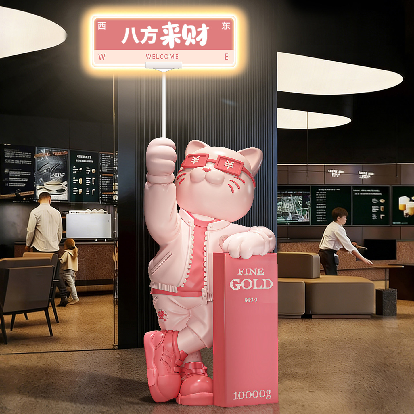 大号招财猫摆件开业装饰品高档店铺门口落地摆件开业大吉小众礼物