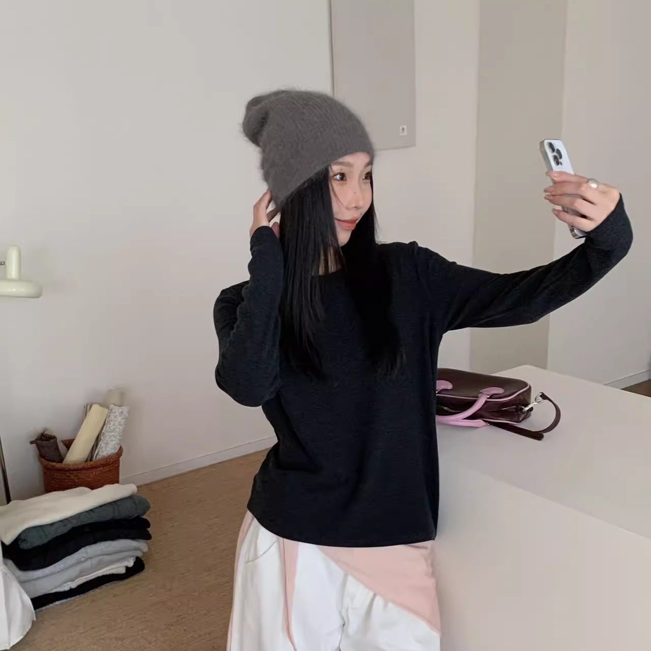 杜小宅小暖房澳绒圆领暖肤衣打底