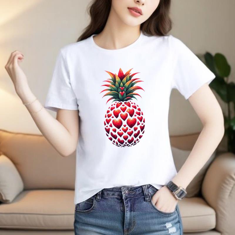 上衣爆款韩版网红女INS印花休闲圆领卡通可爱通勤打底衫短袖T恤