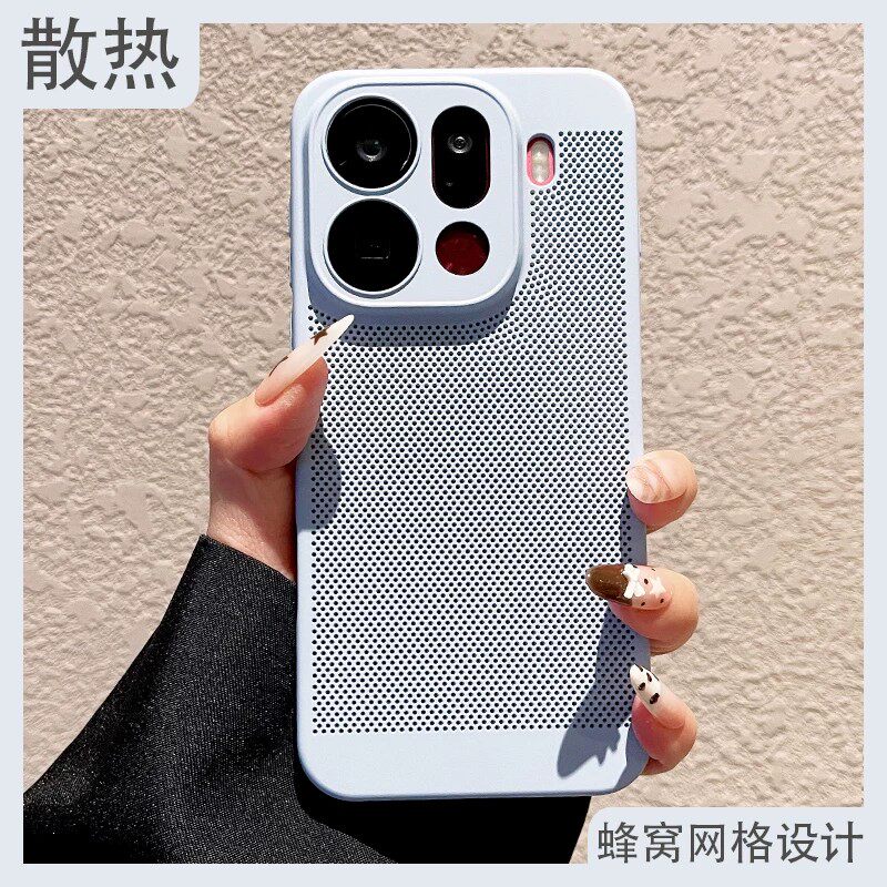网孔透气适用oppofindx9pro手机壳新款x8ultra保护套oppo散热冰感x8s+全包防摔x9轻奢超薄女款轻奢高级感硬壳 - 实物图