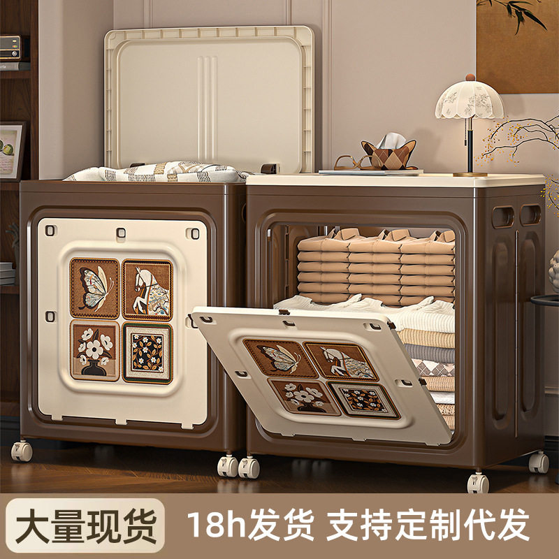 折叠收纳箱家用大号衣服被子收纳储物箱大容量翻盖带轮加厚整理箱,收纳整理,吸尘器收纳架/盒/袋,淘宝优惠券,粉丝福利购,淘宝优惠卷