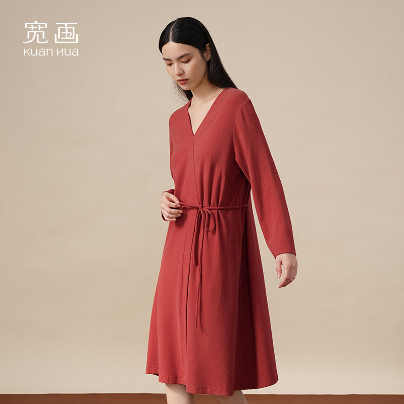 宽画连体睡衣女款冬季2023新款冬季睡裙女士家居服高级感秋冬款