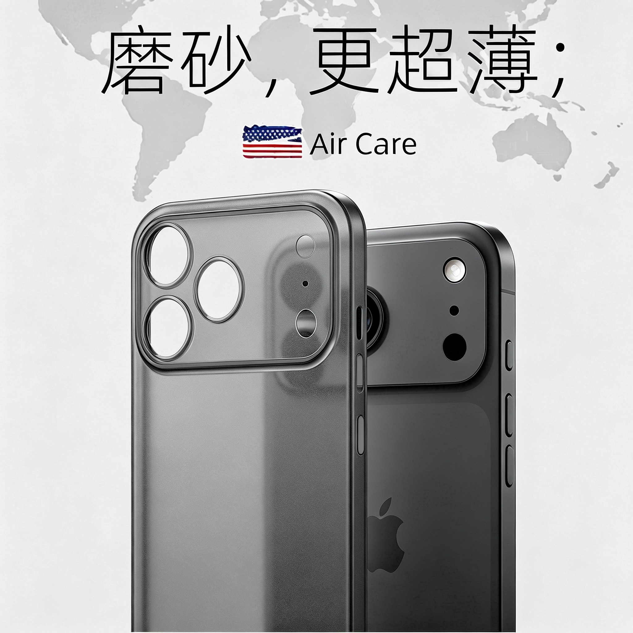 苹果超薄磨砂壳防指纹送钢化膜图片