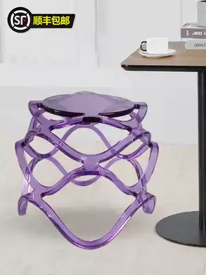 Acrylic transparent stool makeup makeup chair crystal shoe stool bath low stool light luxury creative simple modern