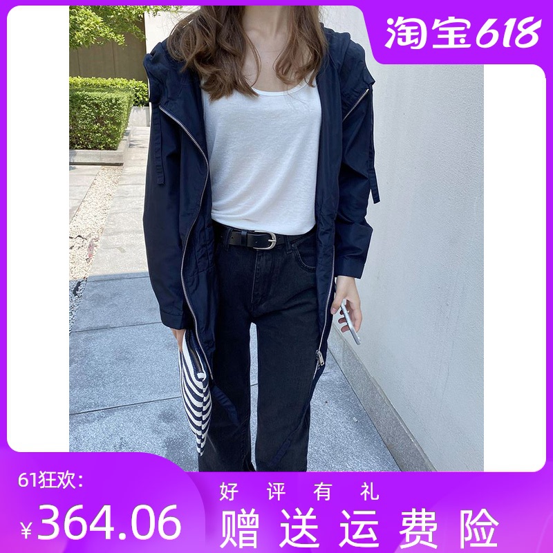 小个子休闲春季连帽外套2021年新款女炸街上衣设计感工装风衣收腰