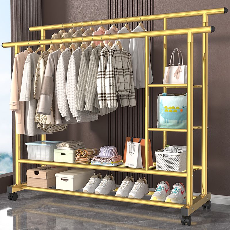 晾衣架落地卧室可移动家用凉衣架阳台挂衣服架子室内简易杆衣帽架