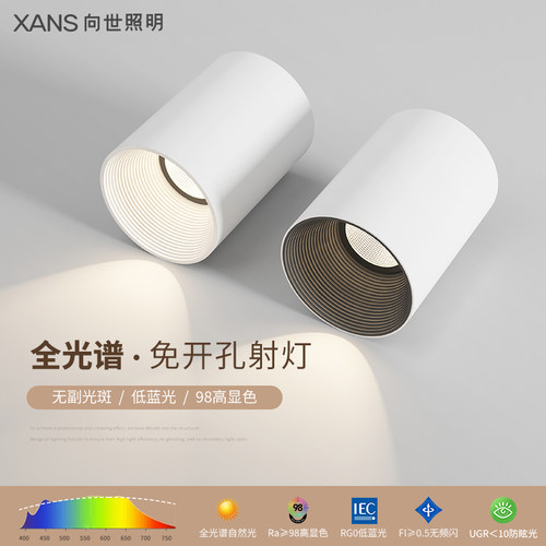 明装射灯向世高显全光谱无副光斑