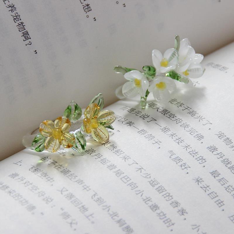 琉璃戒指女潮流高级手工琉璃蝴蝶戒指拍照新款情侣闺蜜装饰设计感