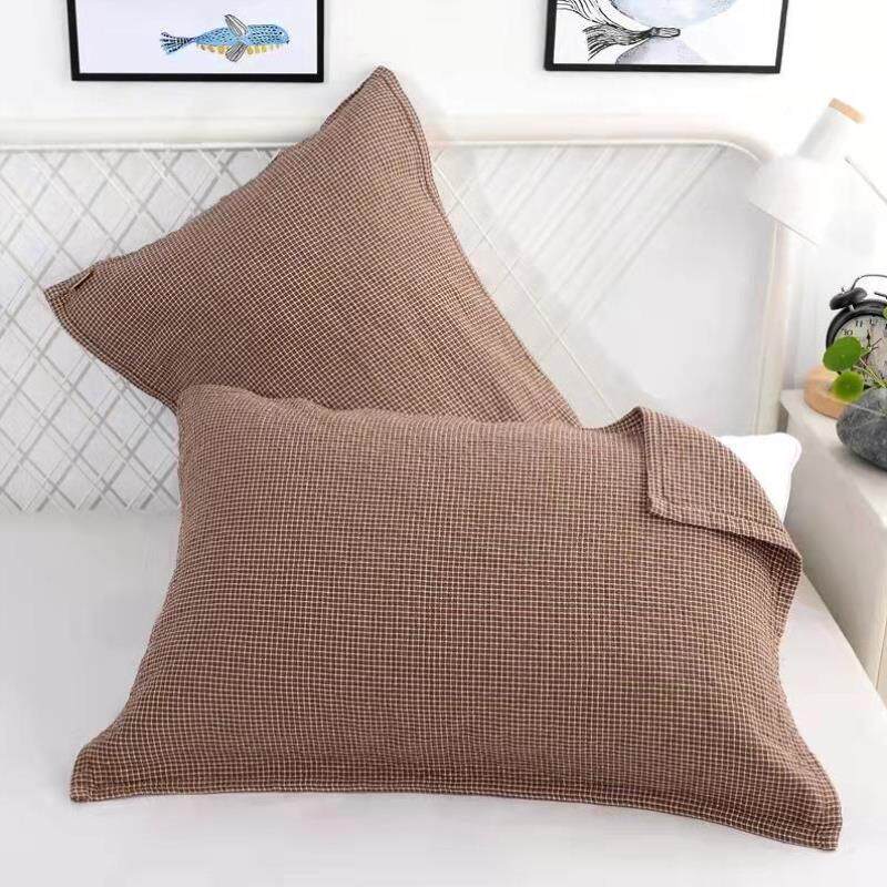 全棉单人学生枕巾轻奢高级感耐脏情侣防滑简约枕套家用枕头巾成人