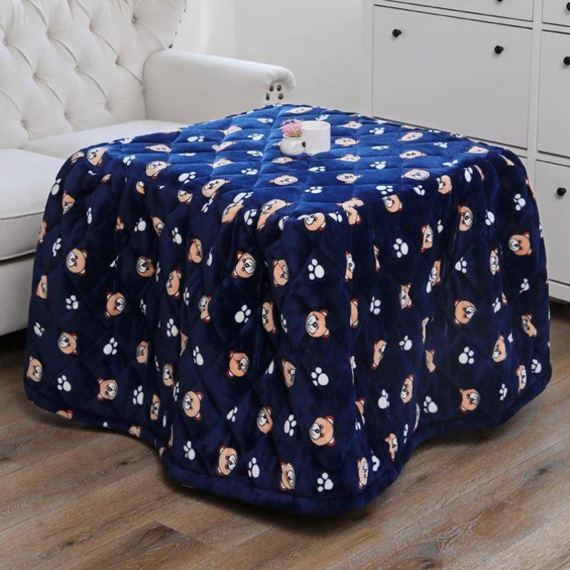 餐桌麻将机烤火罩围罩布套电取暖桌垫方桌新款被罩裙摆绒面烘火