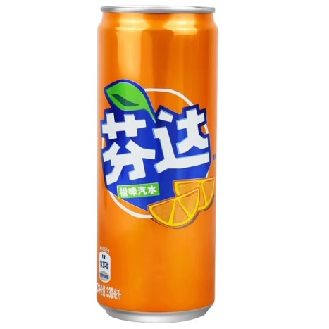 上海可口可乐芬达330毫升摩登罐细长罐装碳酸饮料橙味汽水