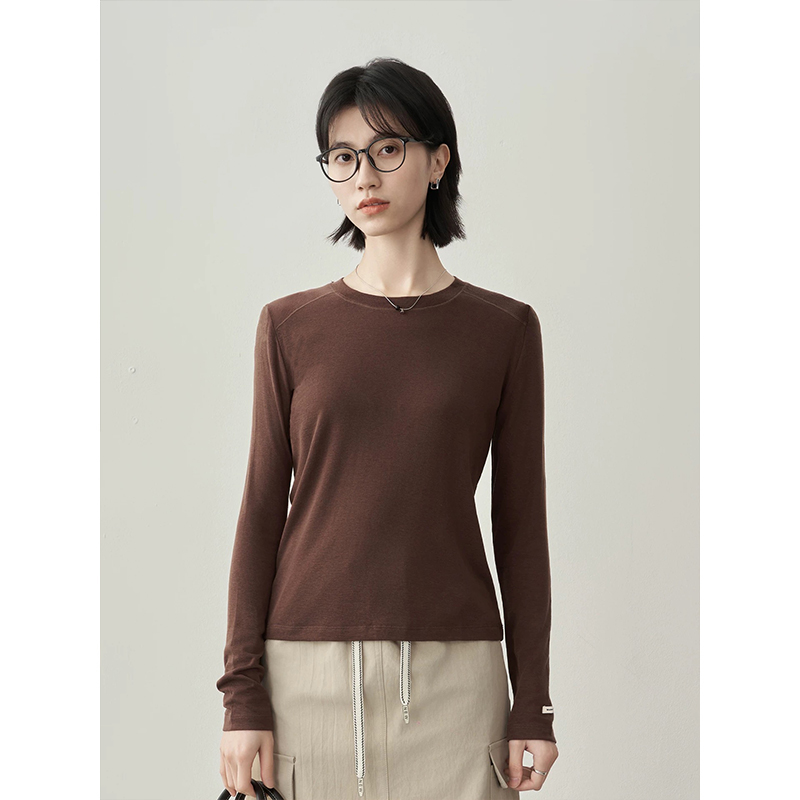 【添添kindly】【软糯亲肤】莱塞尔天丝T恤醋酸坠感打底衫153022