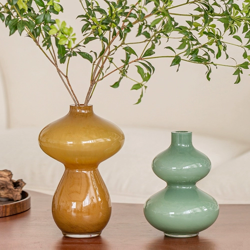 Liuli Flower Bottle Ornament гостиная цветочные ретро стеклянные стеклянные высокие чувства цветы нише ниша.