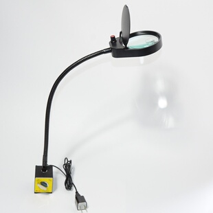 PDOK子母镜片10倍3倍维修放大镜带灯 磁力座金属软管放大镜PD