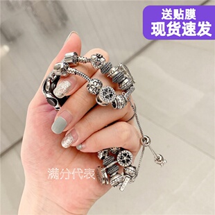 奢华适用苹果applewatch11表带iwatch10代金属手表链串珠首饰78se