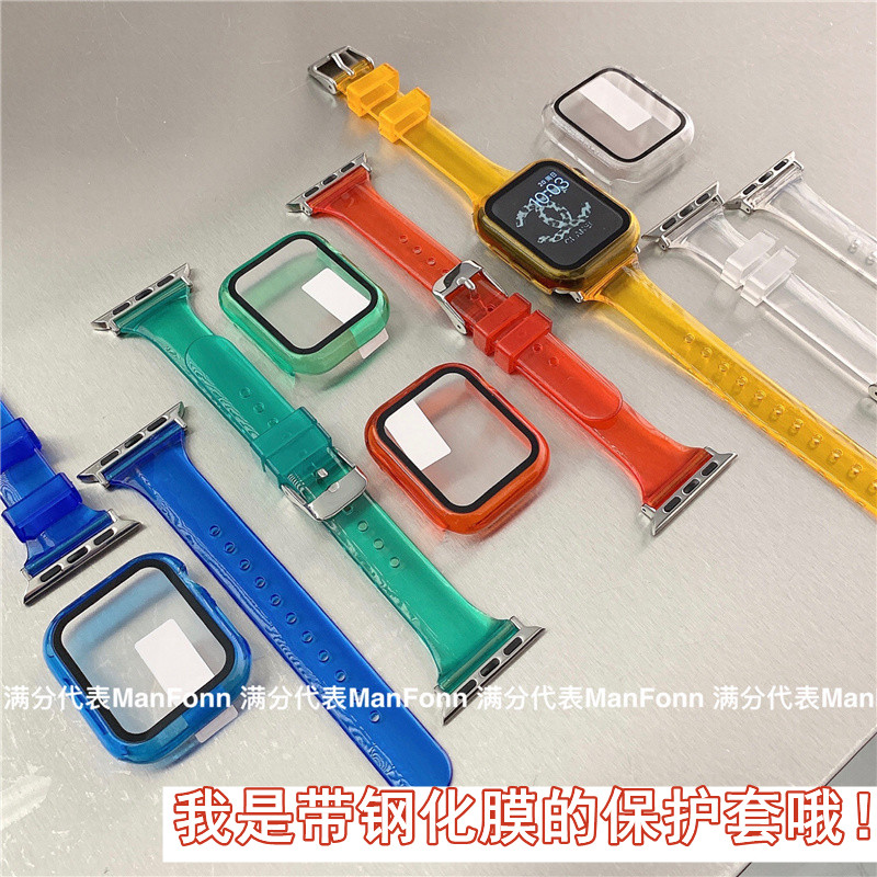 果冻适用苹果SE手表壳膜一体iwatch6保护壳applewatch345硅胶表带