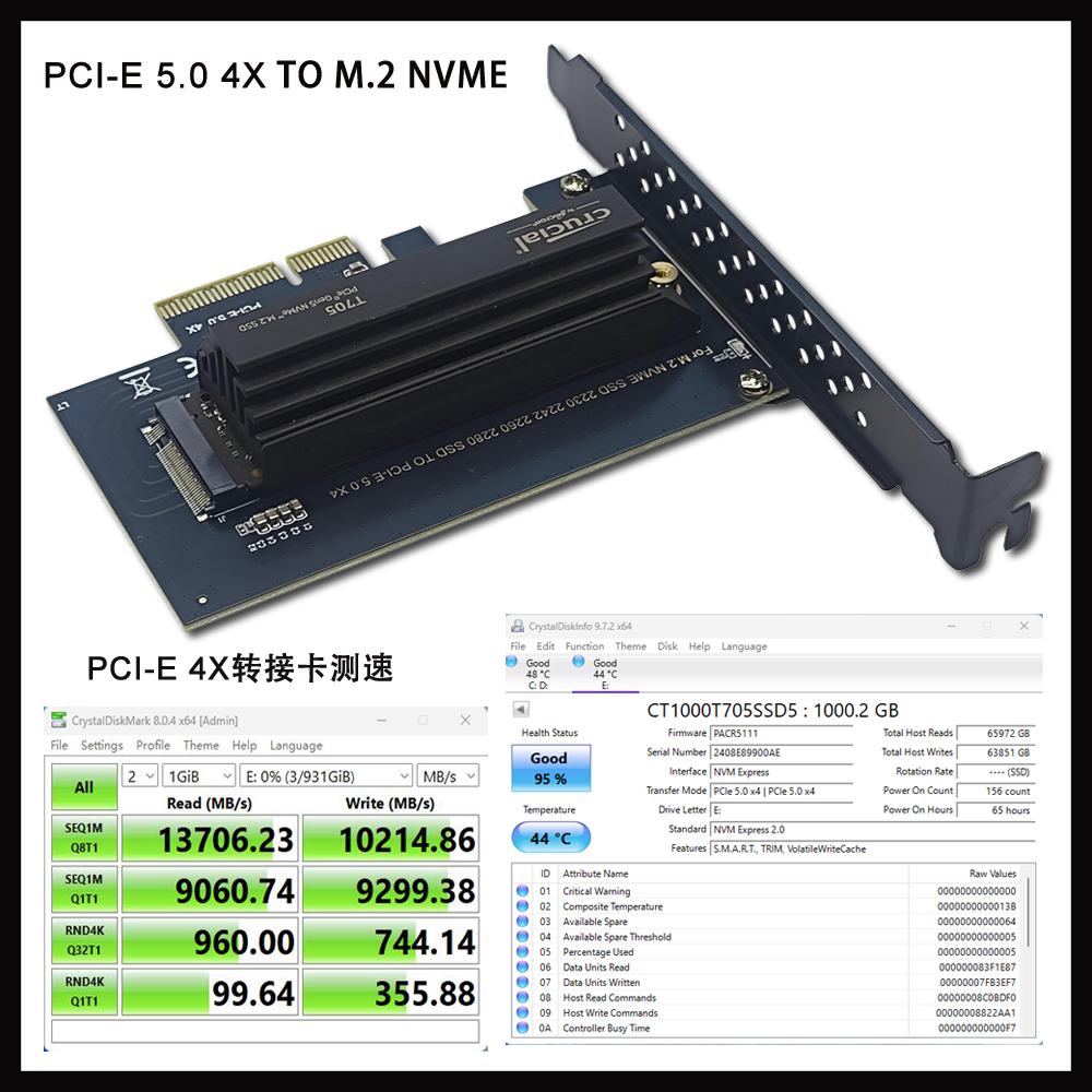 PCI-E5.0转M.2NVME扩展卡