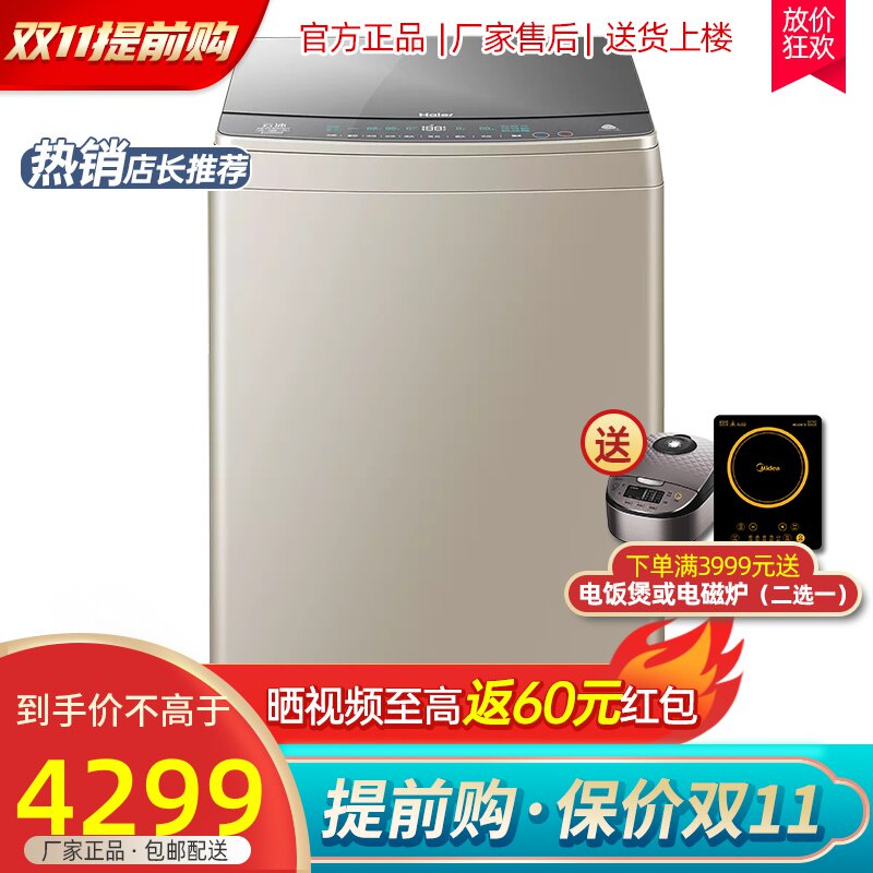 Haier/海尔 10公斤 直驱变频免清洗波轮洗衣机家用 MS100-BZ878U1