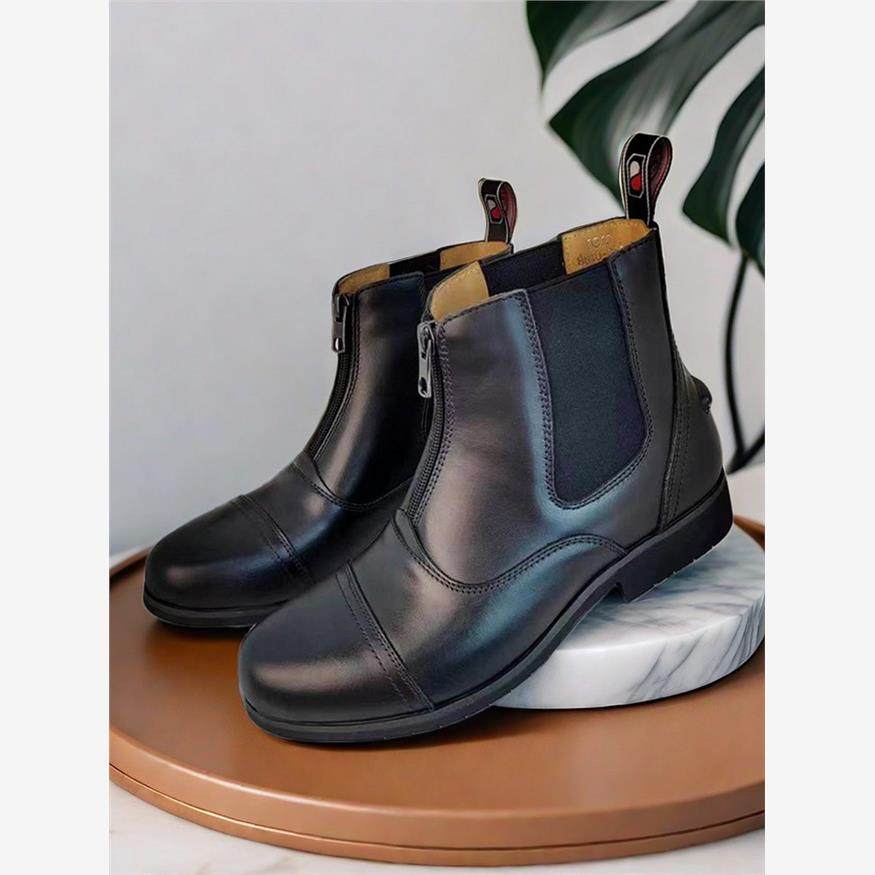 牛皮马术马靴骑马短靴儿童成人男女骑马鞋子防磨马靴马术靴真皮