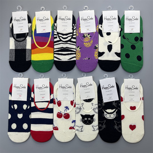 happysocks隐形袜瑞典潮牌女士船袜经典系列夏款棉情侣卡通袜子