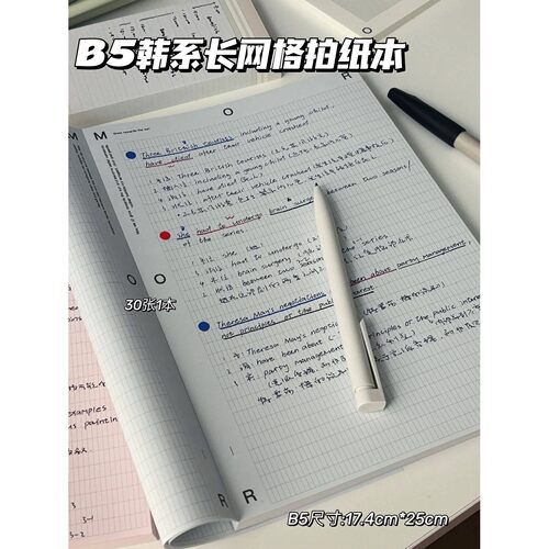 小红书同款长格拍纸本清新可撕B5