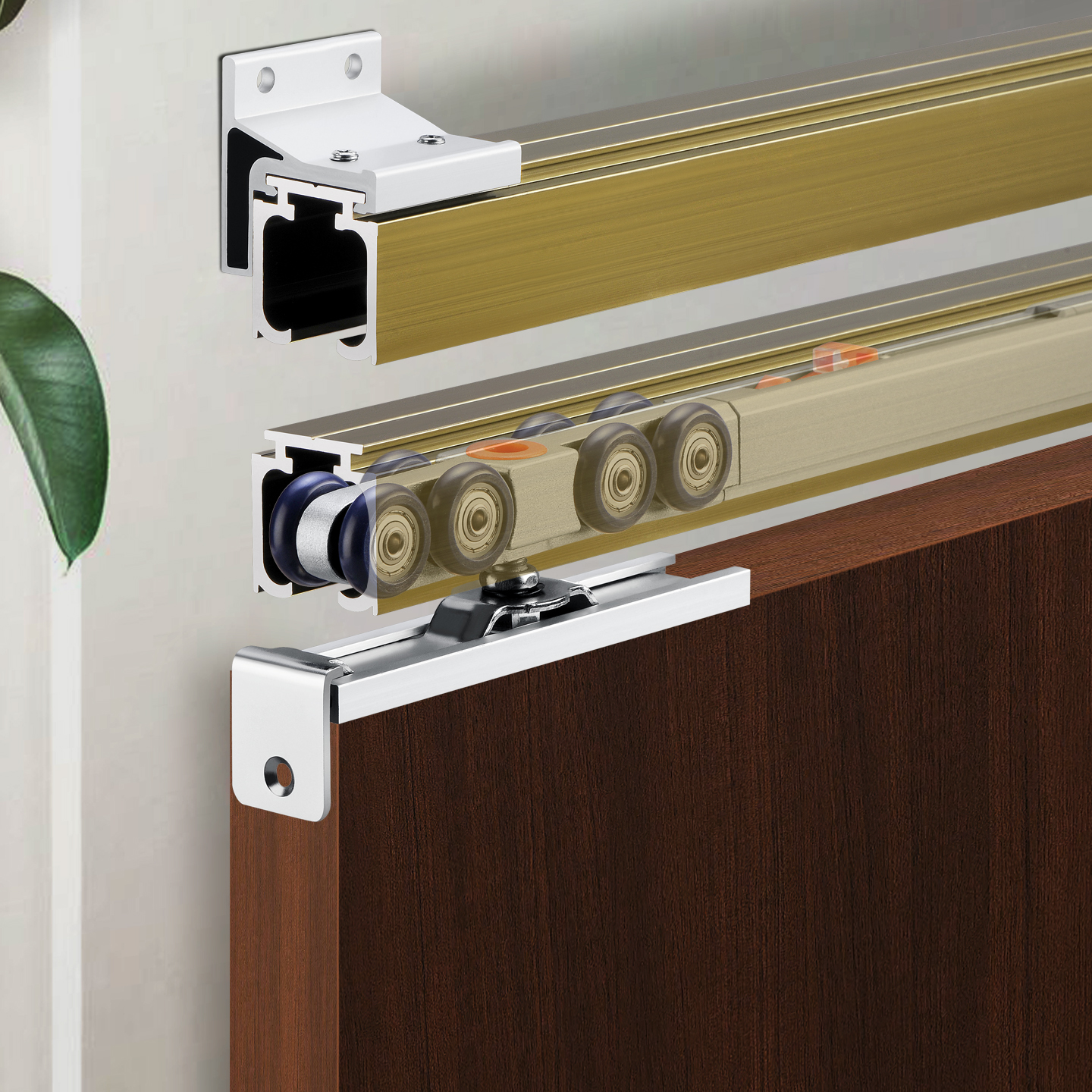 吊轨平移门轨道滑轮全套厨房推拉木门上滑轨槽玻璃吊夹吊趟门导轨