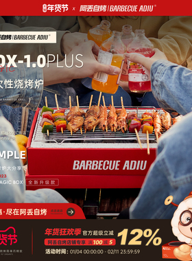 阿丢自烤魔盒一次性烧烤炉子家庭用露营木炭户外庭院碳烤炉烧烤架