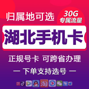 湖北武汉联通手机电话号码 卡纯流量上网卡低月租4G套餐国内无漫游