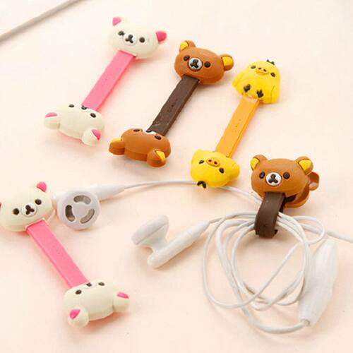 3 pcs Cute Cartoon Mobile Phone USB Cable Cable Winder