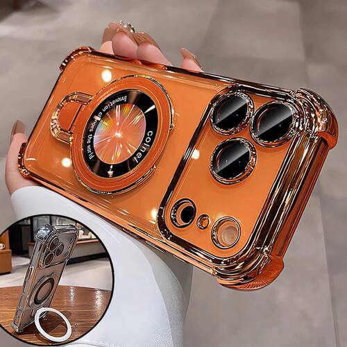 For Magsafe Bracket Clear Plating Phone Cases For iPhone 17