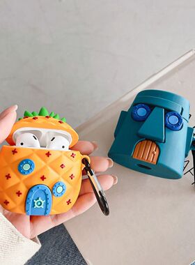 Pineapple Wooden Man Cute Cartoon Silicone Case For Apple