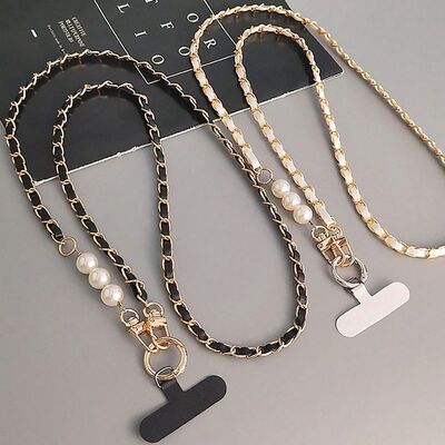 Phone Lanyard Crossbody Pearl Pickup Chain Mobile Phone