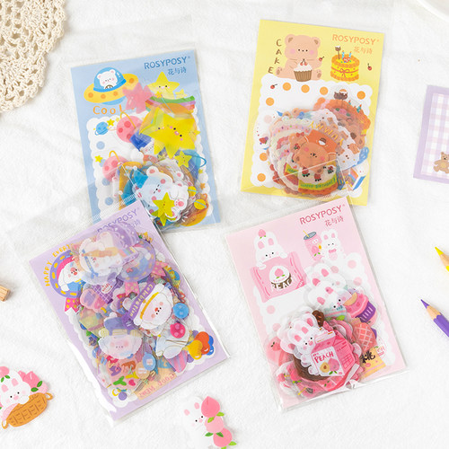 40 pcs/lot Cute planet rabbit bear Decorative Stickers