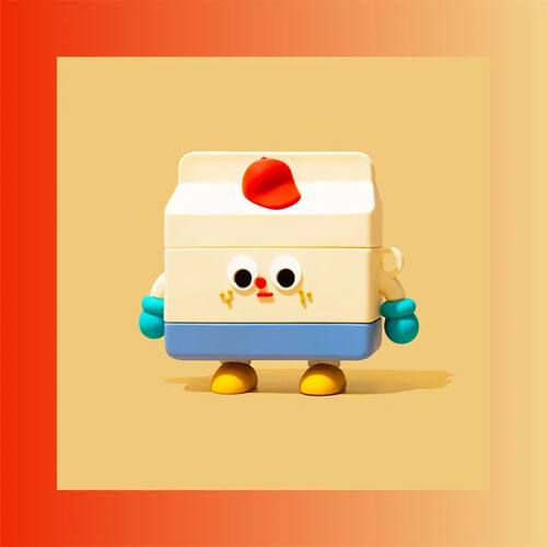 3D Milk Box For Apple Airpods 4 Cute Case Airpods 1 2 3 Pro