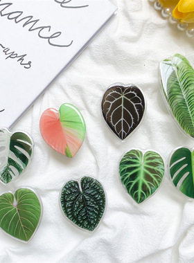 Leaves Korea Cell Phone Holder Foldable GripTok Plant for