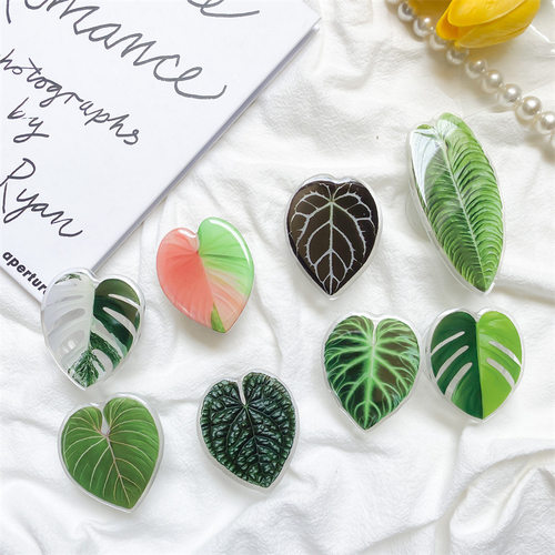 Leaves Korea Cell Phone Holder Foldable GripTok Plant for