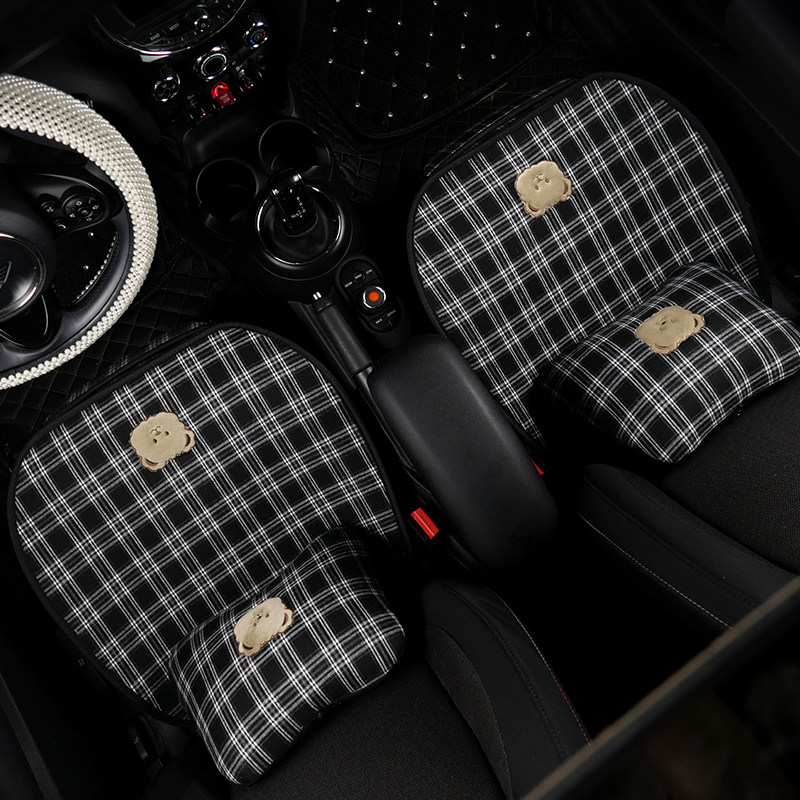 汽车坐垫四季通用简约格子布艺单片座位垫卡通网红座椅套座垫半包,汽车用品/电子/清洗/改装,通用座套/座垫,淘宝优惠券,粉丝福利购,淘宝优惠卷