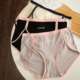 大码 透气三角裤 内裤 女胖mm200斤纯棉高腰甜美少女高开叉无痕薄款