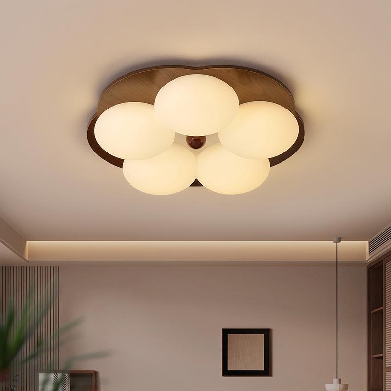 中古风客厅吊灯复古胡桃木色餐厅吧台灯创意个性艺术卧室床头灯