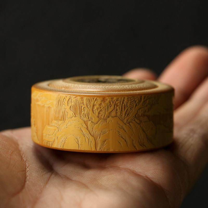 精品纯手工制作留青雕刻山水老玉竹转钱“赚钱”手把件竹雕把玩件,特色手工艺,竹编/竹雕,淘宝优惠券,粉丝福利购,淘宝优惠卷