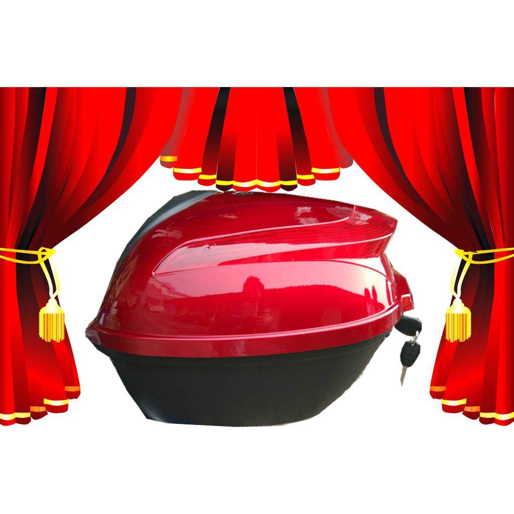 包邮摩托车踏板车尾箱后备箱储物箱电动车女装车工具箱红色通用