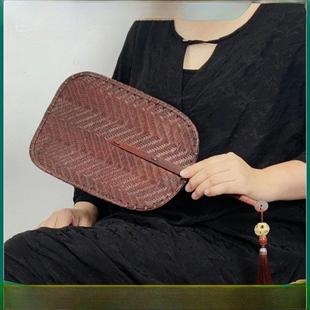 非物质文化遗产手工竹扇中国覆古香蕉扇茶人文人遮阳圆扇竹扇香蒲