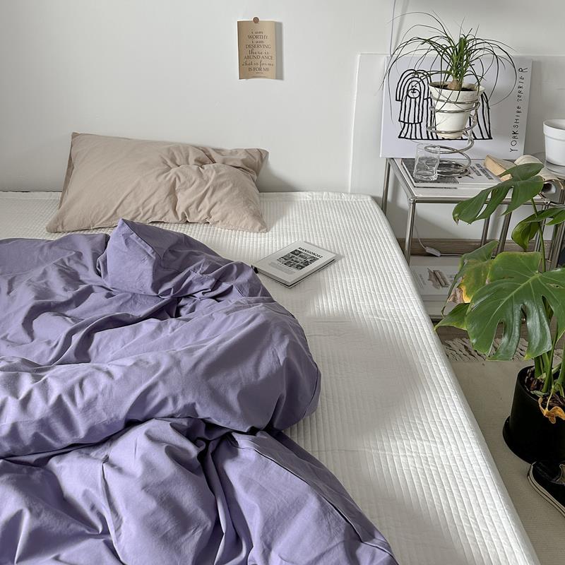 枕山栖谷 简约纯色全棉被套单件纯棉被罩150x200单人200x230双人