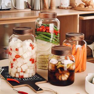 玻璃泡菜坛子家用密封罐带盖子食品级腌菜缸辣椒酱酱菜咸菜酸菜罐