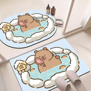 卡通硅藻泥浴室地垫吸水速干卫生间门口脚垫室内厕所洗手间门垫子