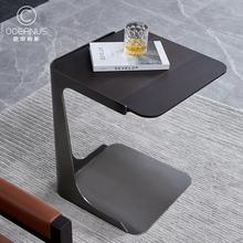 意式极简角几沙发C型边几设计师轻奢后现代简约不锈钢置物小桌子
