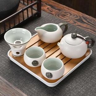 旅行包一壶二四杯茶具茶杯茶盘酒店 家用泡茶壶整套功夫茶具小套装