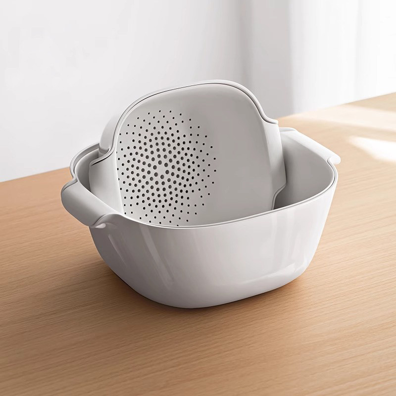 沥水篮洗菜盆水果蔬菜篮子厨房新款家用食品级懒角落双层淘备菜盘,收纳整理,食物收纳盒,淘宝优惠券,粉丝福利购,淘宝优惠卷