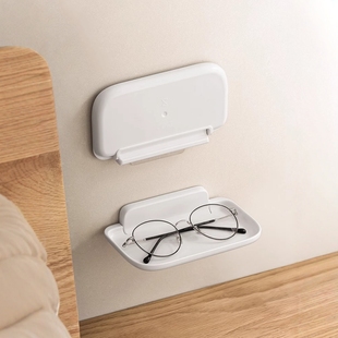 床头置物架可折叠墙上置物架床边手机收纳架懒角落壁挂整理架